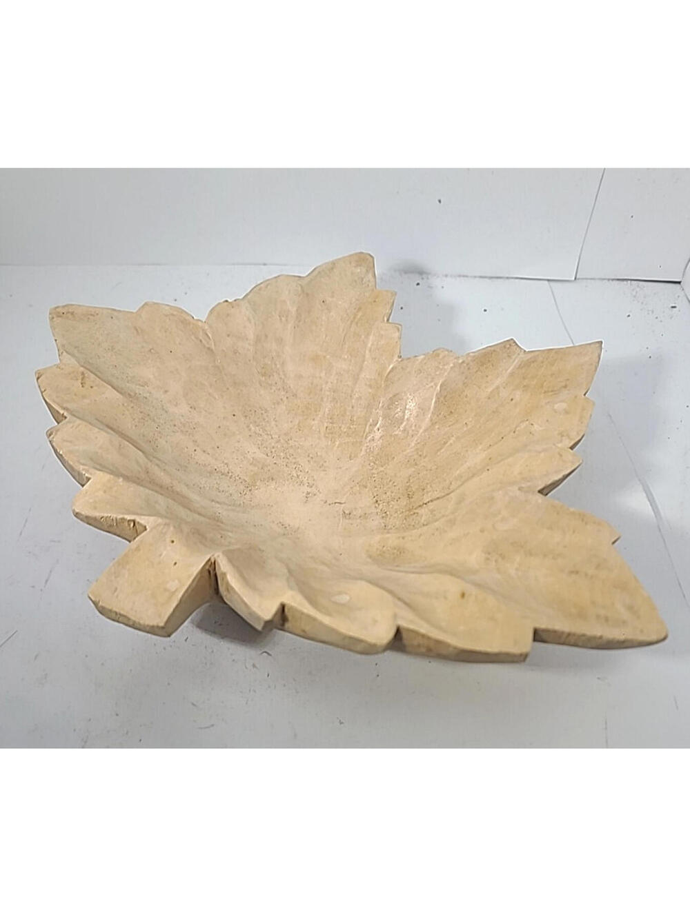 Beautiful Hand Carved Wooden Leaf Bowl, Hand Chiseled Wood, Wood Art